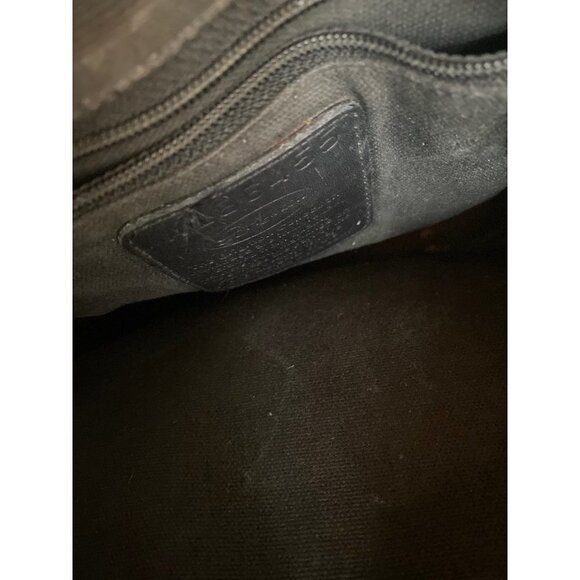 Brighton Black Leather Bucket Purse Bag Braided Handle Snap Close Heart Detail - Picture 4 of 8